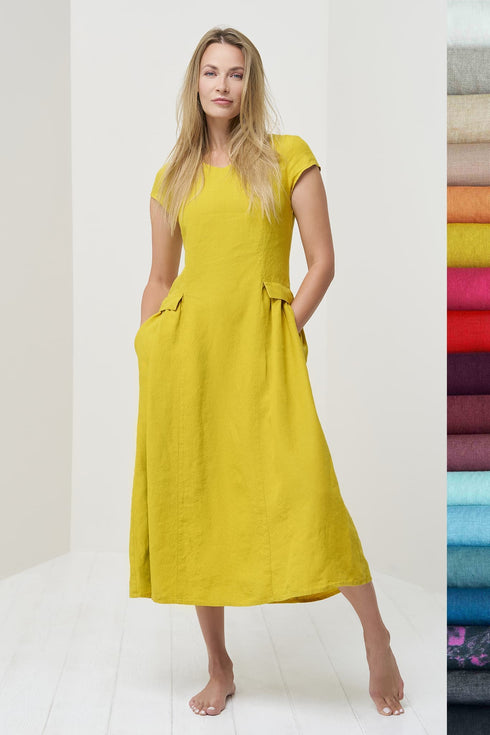 Image 21 of Pure linen dress with a hidden zip on the side and side pockets Jura from Baltic Linen